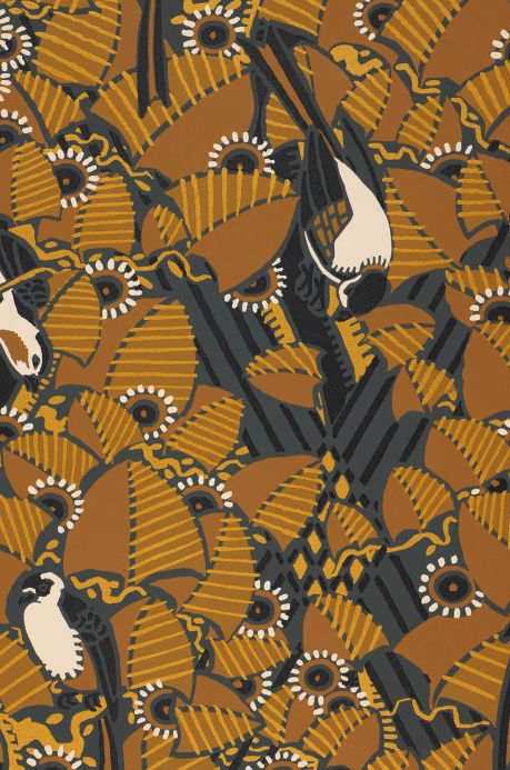 Bird Wallpaper Wallpaper Dorothy ochre A4 Detail