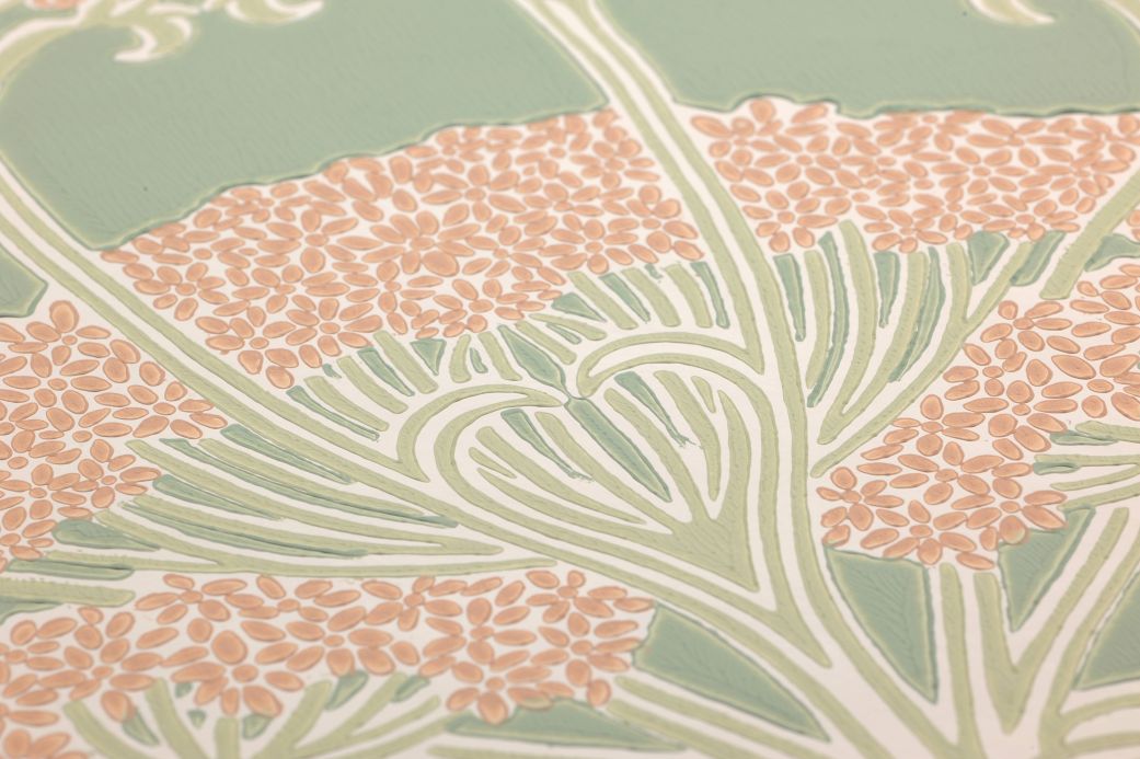 Papel de parede Art Nouveau Papel de parede Zarabia verde resedá Ver detalhe