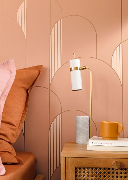 Papel pintado Art Decó Papel pintado Gordan palo de rosa Ver habitación
