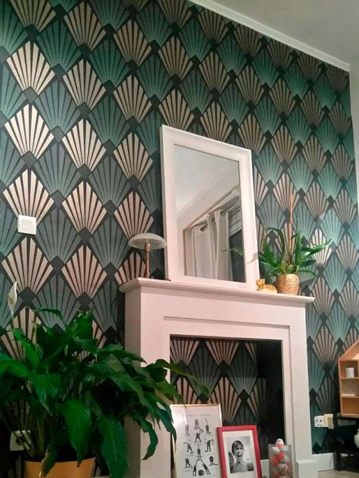 Design Wallpaper Wallpaper Pontinius pastel green Room View