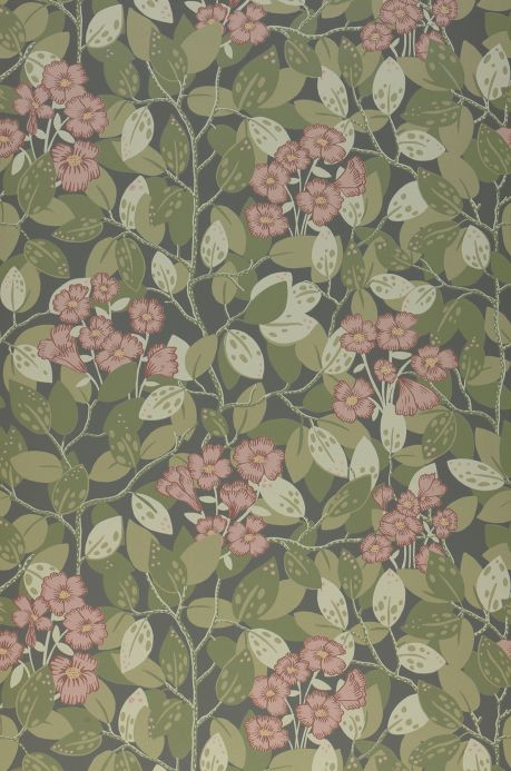 Floral Wallpaper Wallpaper Hedera green grey Roll Width