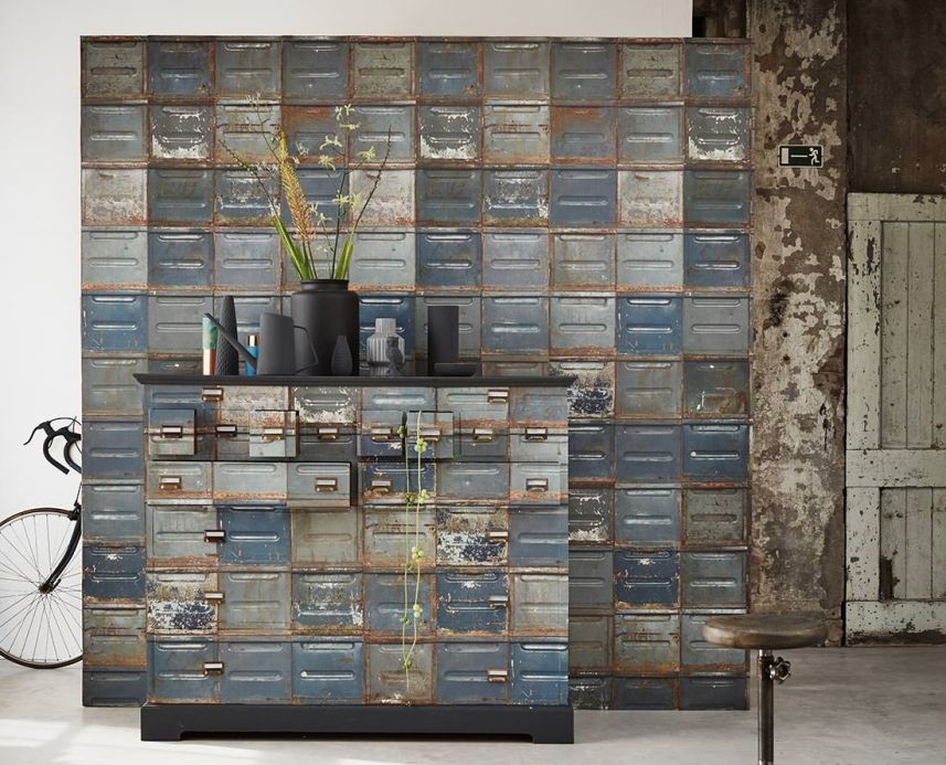 Studio Ditte Wallpaper Wallpaper Container grey blue Room View