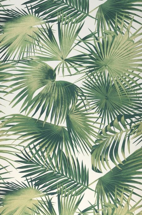 Papier peint botanique Papier peint Konda vert sapin Largeur de lé