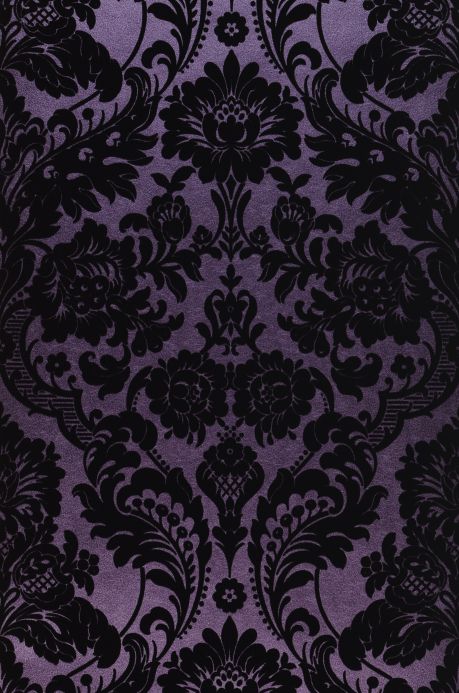 Flock Wallpaper Wallpaper Okina violet Roll Width