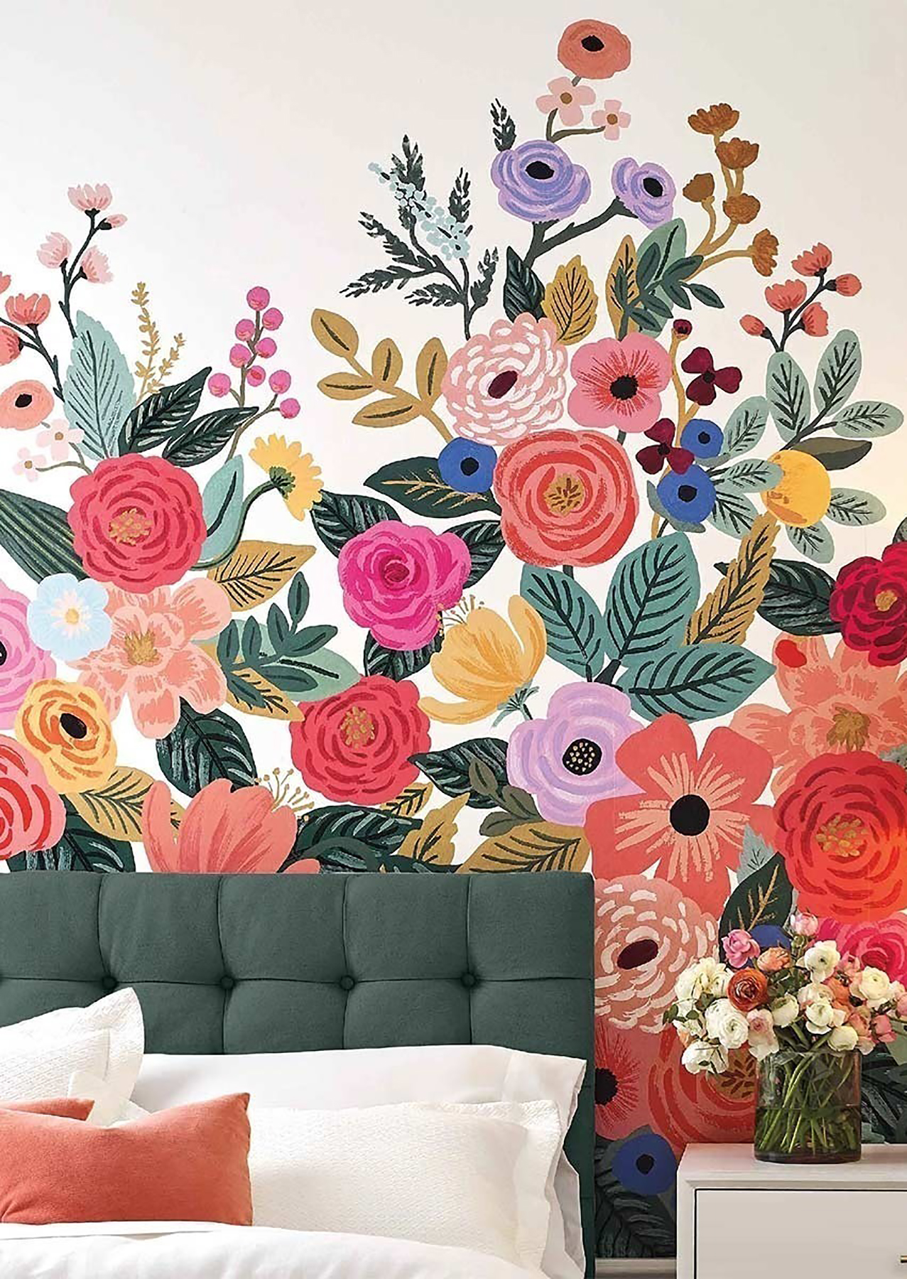 Wall mural Flower Garden rose | Wallpaper from the 70s