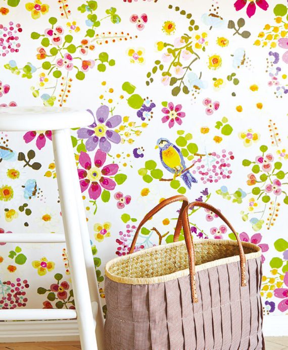 Floral Wallpaper Wallpaper Undine cream Room View