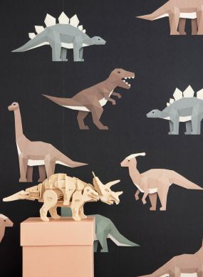 Wandbild Dinosaur 02 Schwarz Raumansicht