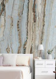Wall mural Vertical Marble turquoise blue