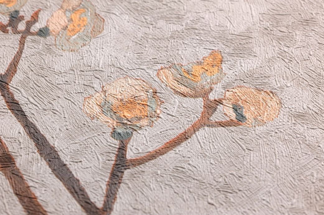 Pièces Papier peint VanGogh Branches gris beige clair Vue détail