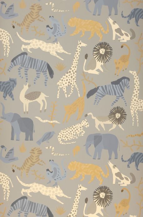 Elephant Wallpaper Wallpaper Safari stone grey Roll Width