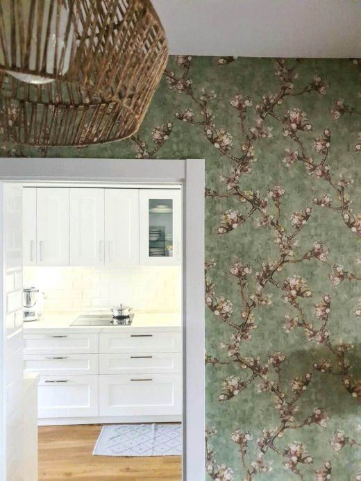 Country style Wallpaper Wallpaper VanGogh Bloomy pale green Room View