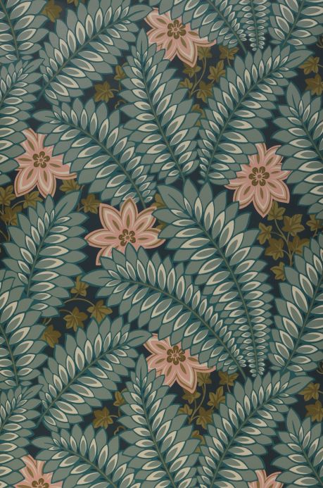 Botanical Wallpaper Wallpaper Scale shades of green Roll Width