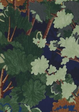 Hardwood Forest Nachtblau Muster