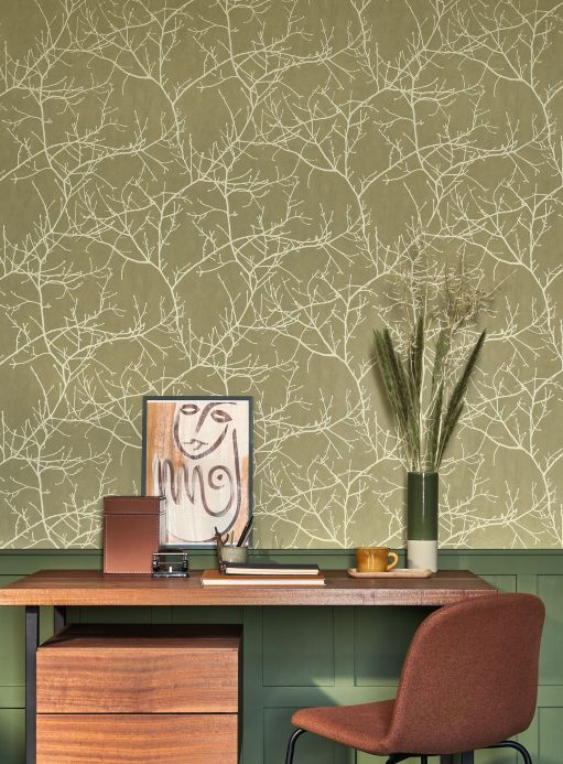 Forest and Tree Wallpaper Wallpaper Kansai khaki grey Room View