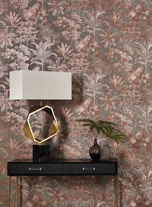 Shabby Chic Wallpaper Wallpaper Alenia copper brown shimmer Room View