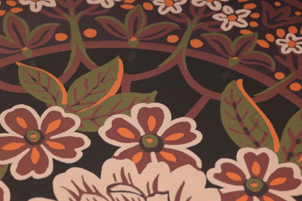 Classic Wallpaper Wallpaper Sofia mahogany brown Detail View