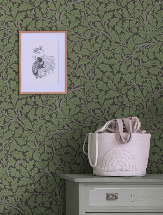 William Morris Wallpaper Wallpaper Finnja brown olive Room View