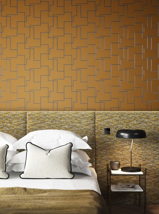 Art Deco Wallpaper Wallpaper Salvador ochre brown Room View