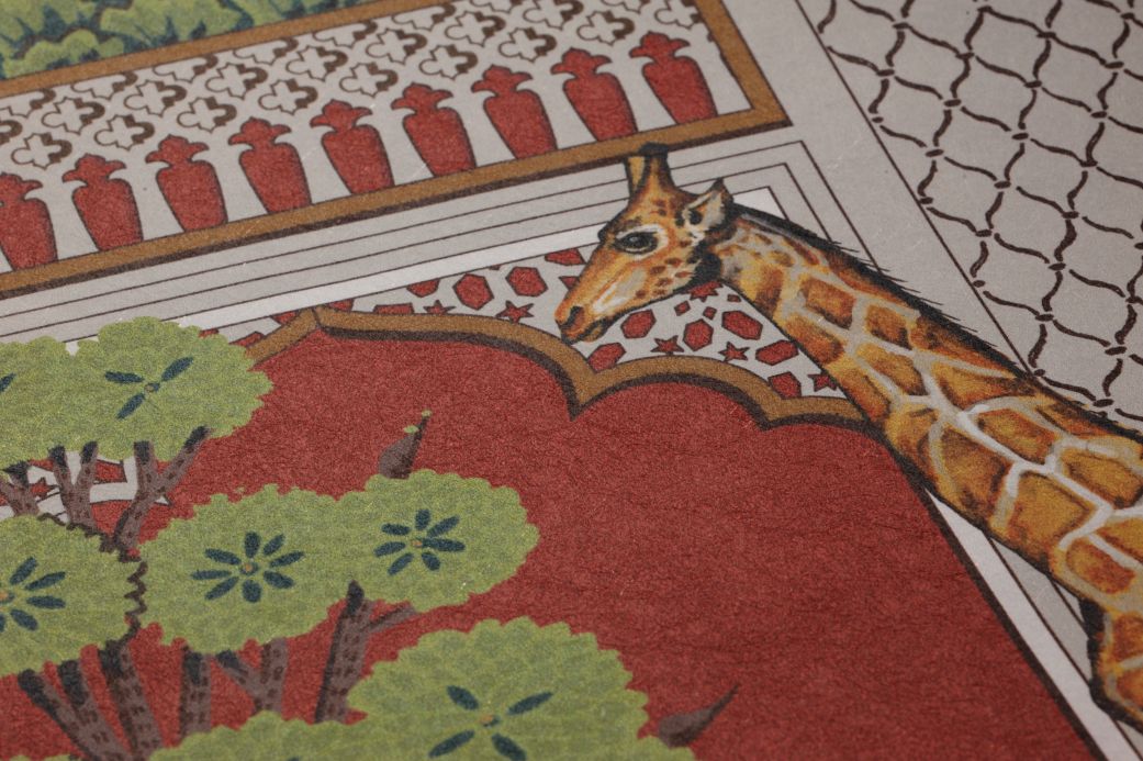 Orientalische Tapeten Tapete Plantasia Rot Detailansicht
