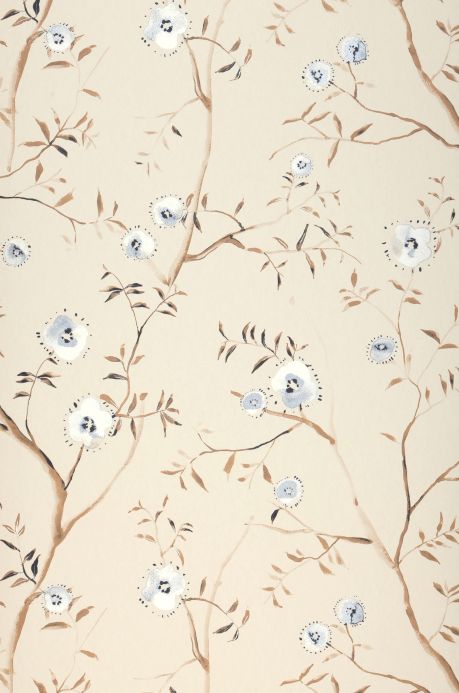 Papel de parede botânico Papel de parede Claudette branco pardo Largura do rolo