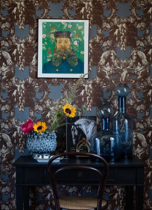 Papel pintado Lisa Bengtsson Papel pintado Sir Grace gris azulado Ver habitación