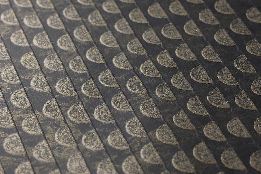 Streifentapeten Tapete Kelem Gold Glitzer Detailansicht
