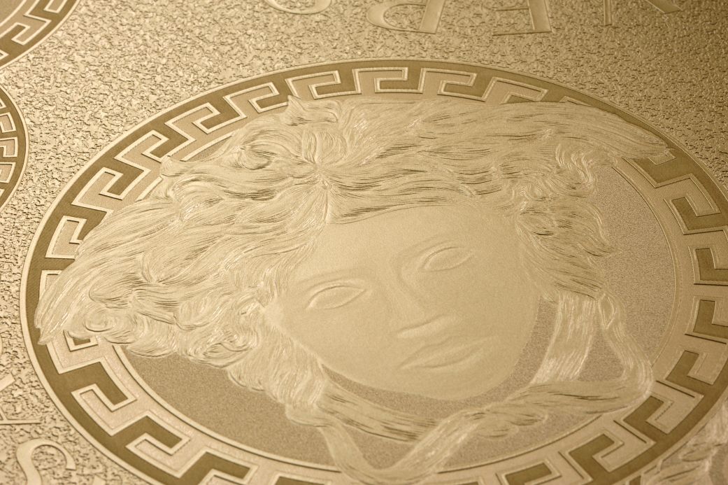 Versace Tapeten Tapete Medusa Gold Detailansicht