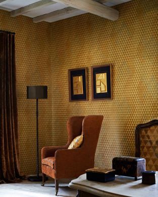 Wallpaper Orkeb matt gold Room View
