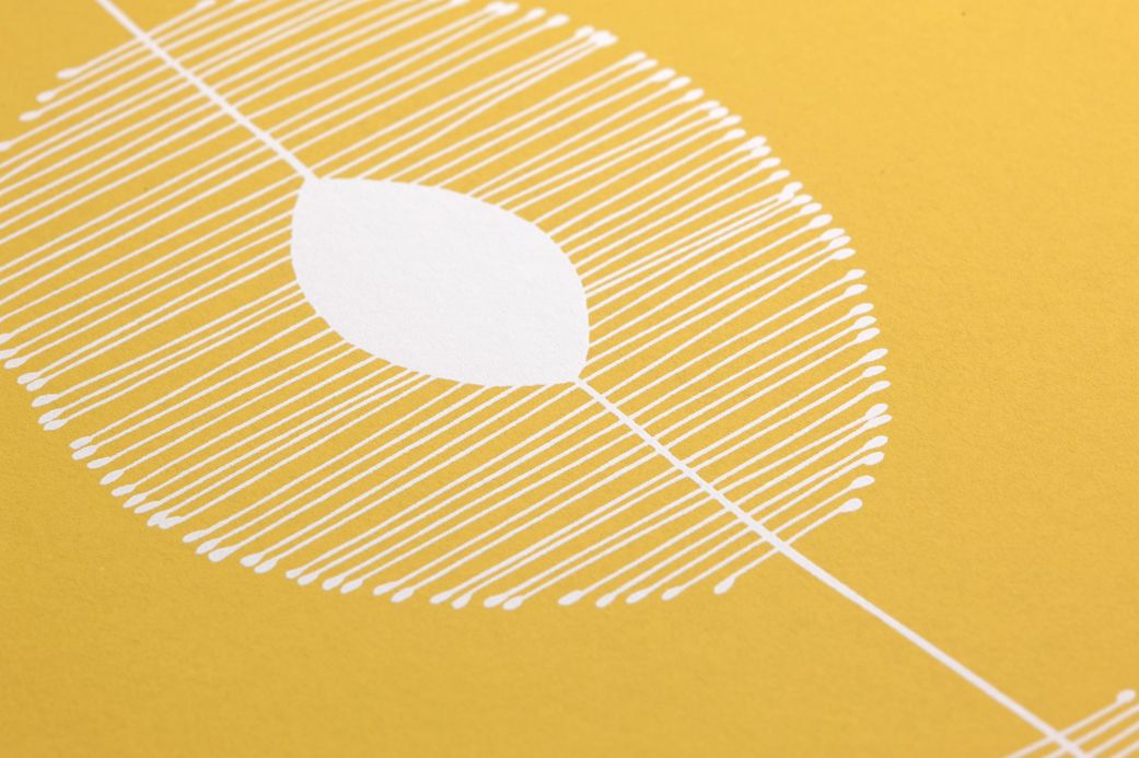 Gelbe Tapeten Tapete Dewdrops Zitronengelb Detailansicht