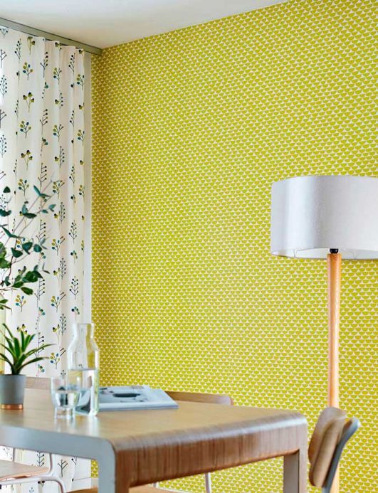Green Wallpaper Wallpaper Darja yellow green Room View
