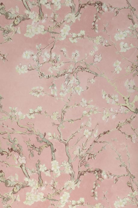 Papier peint botanique Papier peint VanGogh Blossom bois de rose pâle Largeur de lé