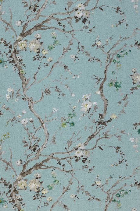 Turquoise Wallpaper Wallpaper Malabar pastel turquoise Roll Width