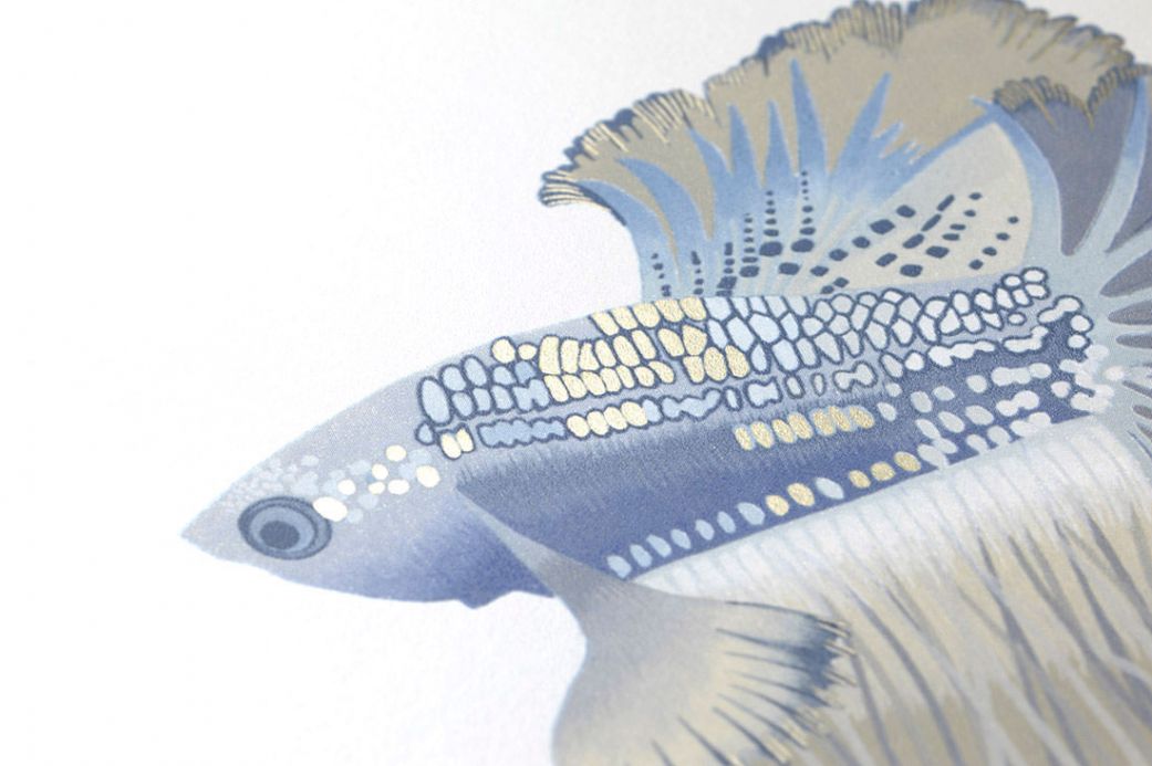 Tapeten mit Fischen Tapete Servatius Cremeweiss Detailansicht