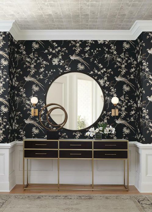 Oriental Wallpaper Wallpaper Coringa black Room View