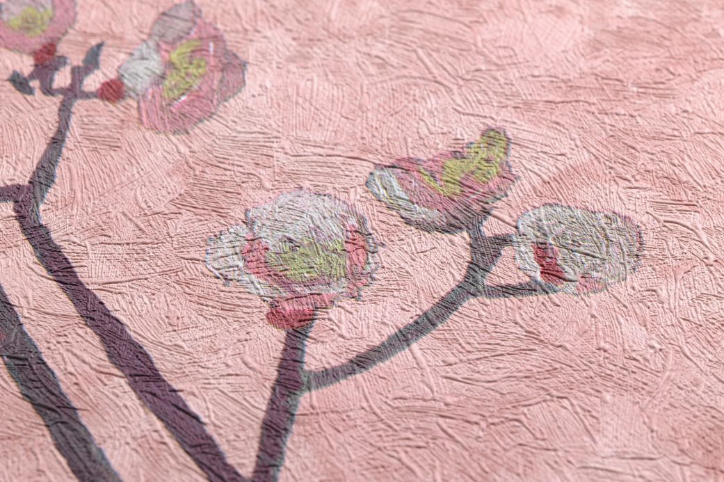 Papier peint botanique Papier peint VanGogh Branches bois de rose pâle Vue détail