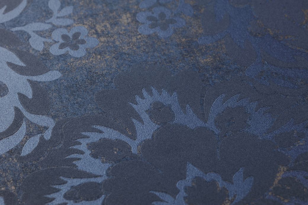 Material Tapete Anastasia Perlblau Detailansicht