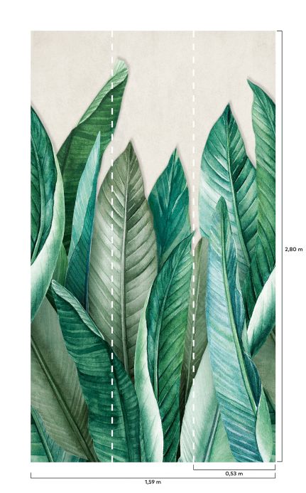 Papel pintado botánico Fotomural Amazonas tonos de verde Ver detalle