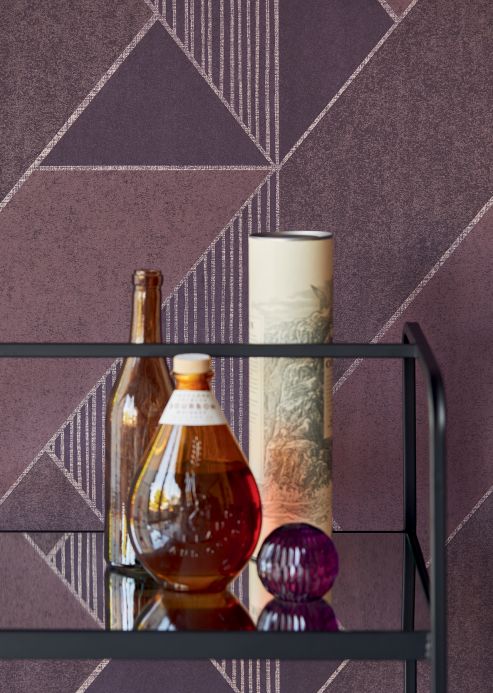 Geometric Wallpaper Wallpaper Kolana violet tones Room View