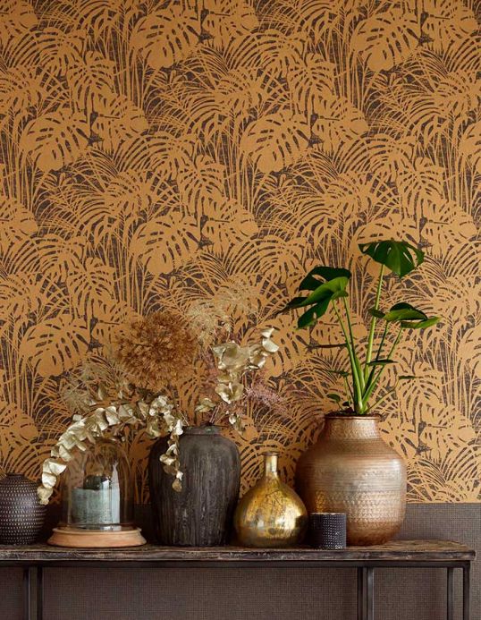 Papel de parede botânico Papel de parede Persephone ouro pérola Ver quarto