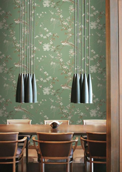 Classic Wallpaper Wallpaper Coringa green Room View
