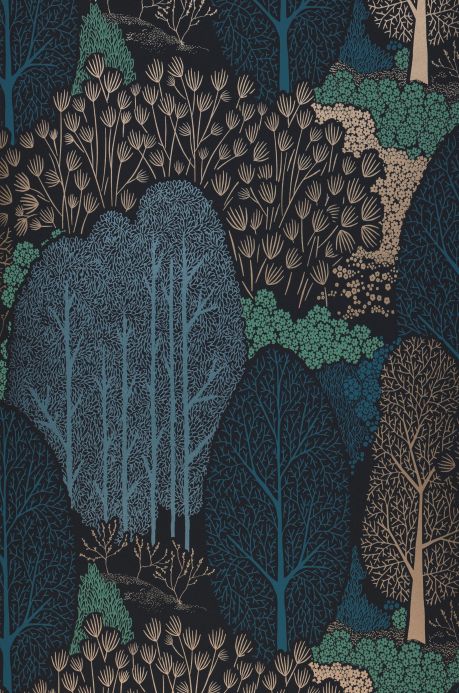 Forest and Tree Wallpaper Wallpaper Escama water blue Roll Width