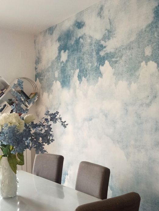 Funky Wallpaper Wall mural Asali shades of blue Room View