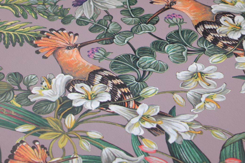 Papel de parede pássaros Papel de parede Balabina violeta pastel Ver detalhe