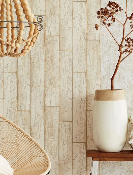 Wood effect Wallpaper Wallpaper Atoras pearl gold Room View