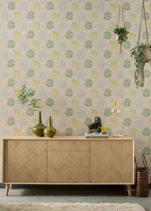 Archiv Wallpaper Jannis pea green Room View