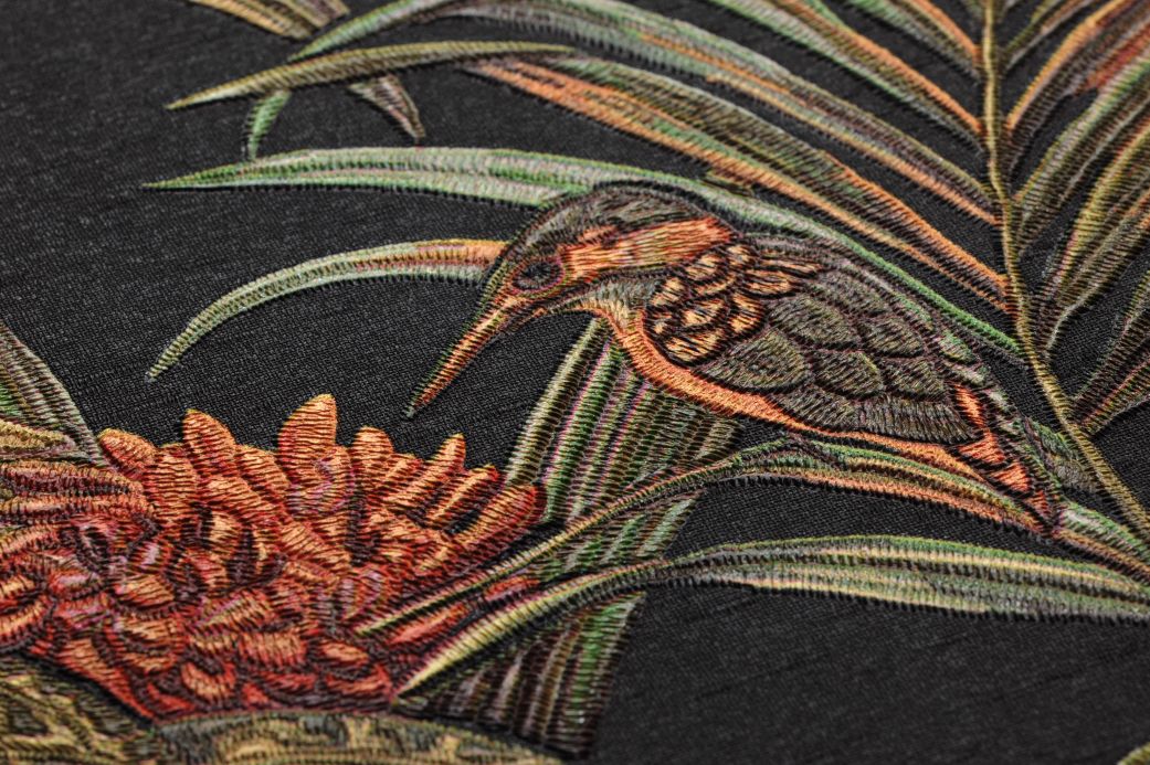Botanische Tapeten Tapete Flonie Anthrazit Detailansicht
