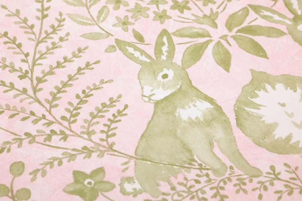 Peel and stick Wallpaper Self-adhesive wallpaper Cottontail Toile pale pink Detail View