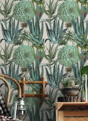 Wandbild Succulentus Grauweiss Raumansicht