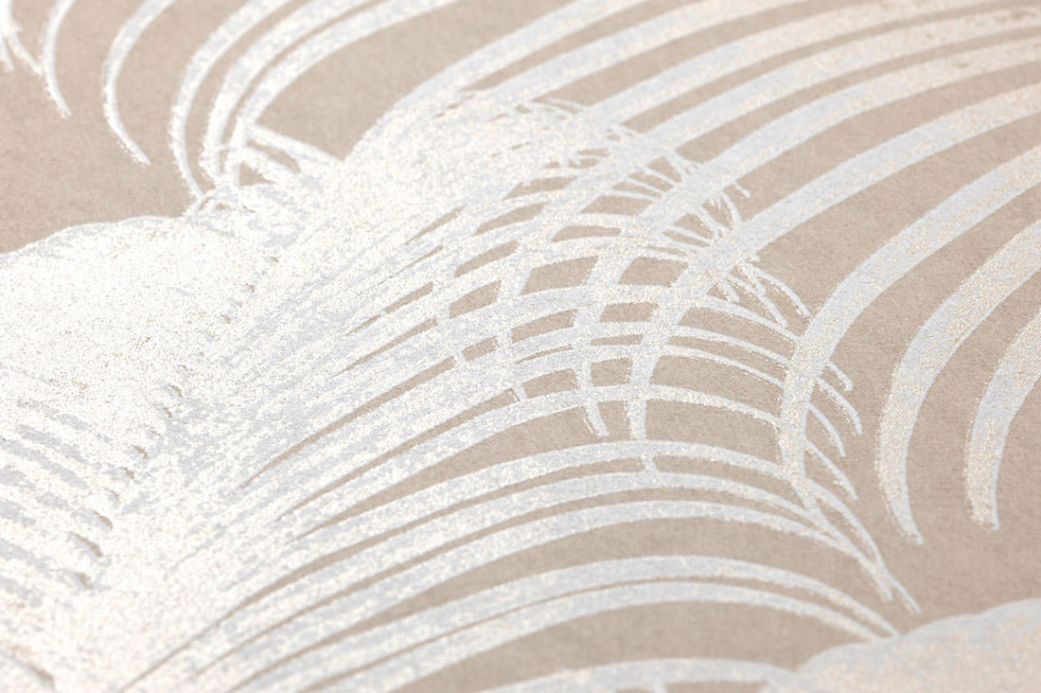 Papel pintado botánico Papel pintado Milva blanco crema brillante Ver detalle