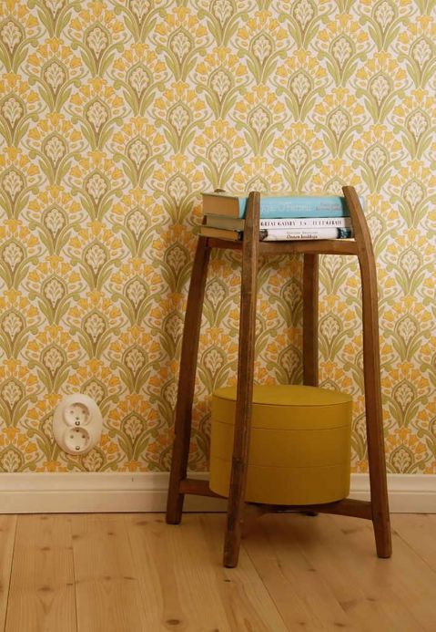 Paper-based Wallpaper Wallpaper Florence maize yellow Room View
